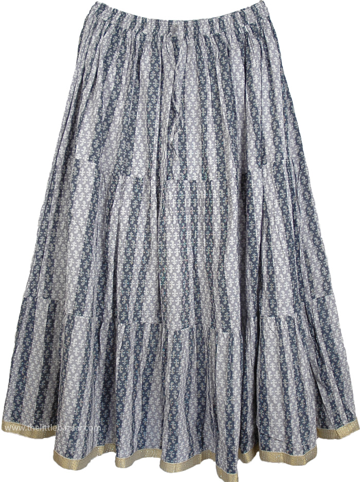 Venus Grey Women`s Full Cotton Skirt